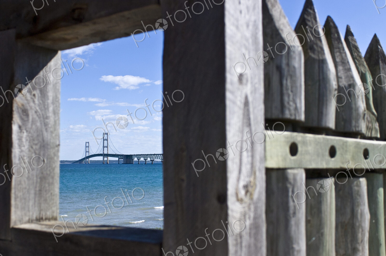 View of Bridge Through Fencing