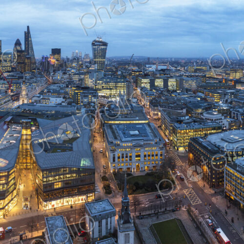 View of London from St Paul's Cathedral in the evening