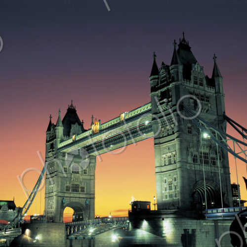 View of Tower Bridge in London, England at dusk. View of Tower Bridge in London, England at dusk.