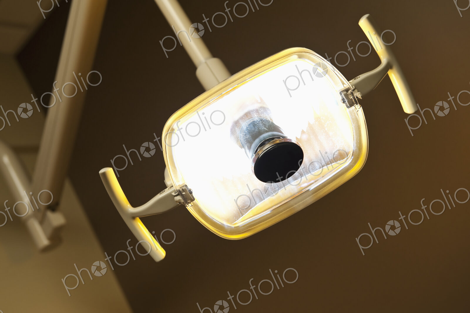 View of dentist light with handles.