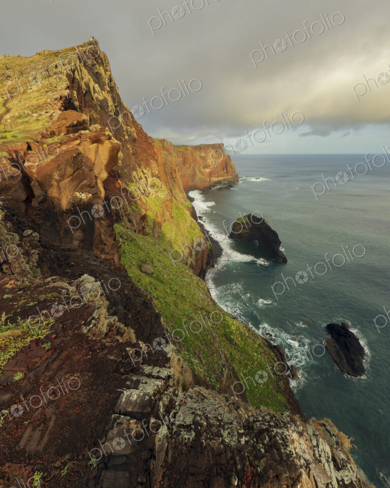 View of the Coastline from Miradouro de Sāo Lourenço at Sunset