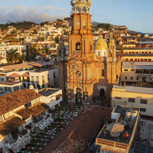 View of the Skyline of Puerto Vallarta and the Church of Our Lady of Guadalupe View of the Skyline of Puerto Vallarta and the Church of Our Lady of Guadalupe