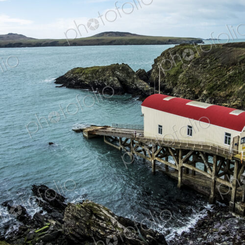 View of the old boat house, St Davids Lifeboat Station in St. Justinian,…