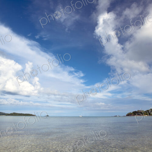 View over the clear shallow waters of the Pacific ocean off Fiji, View over the clear shallow waters of the Pacific ocean off Fiji,