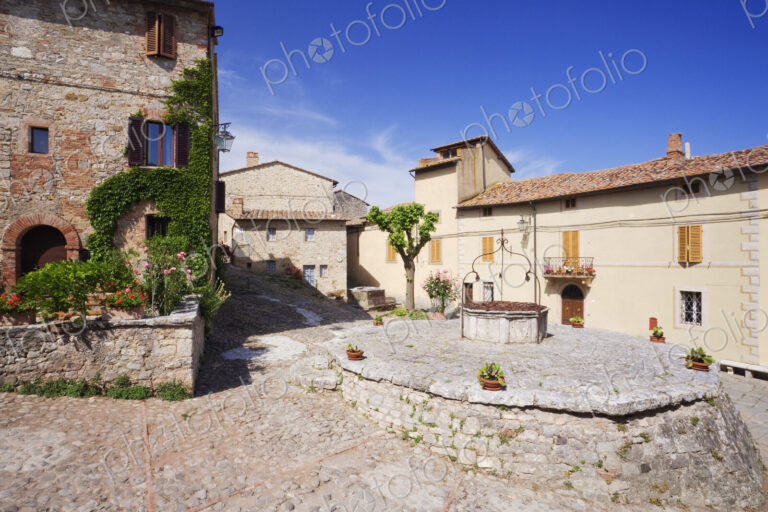 Village Square and Well at Rocca D'Orcia