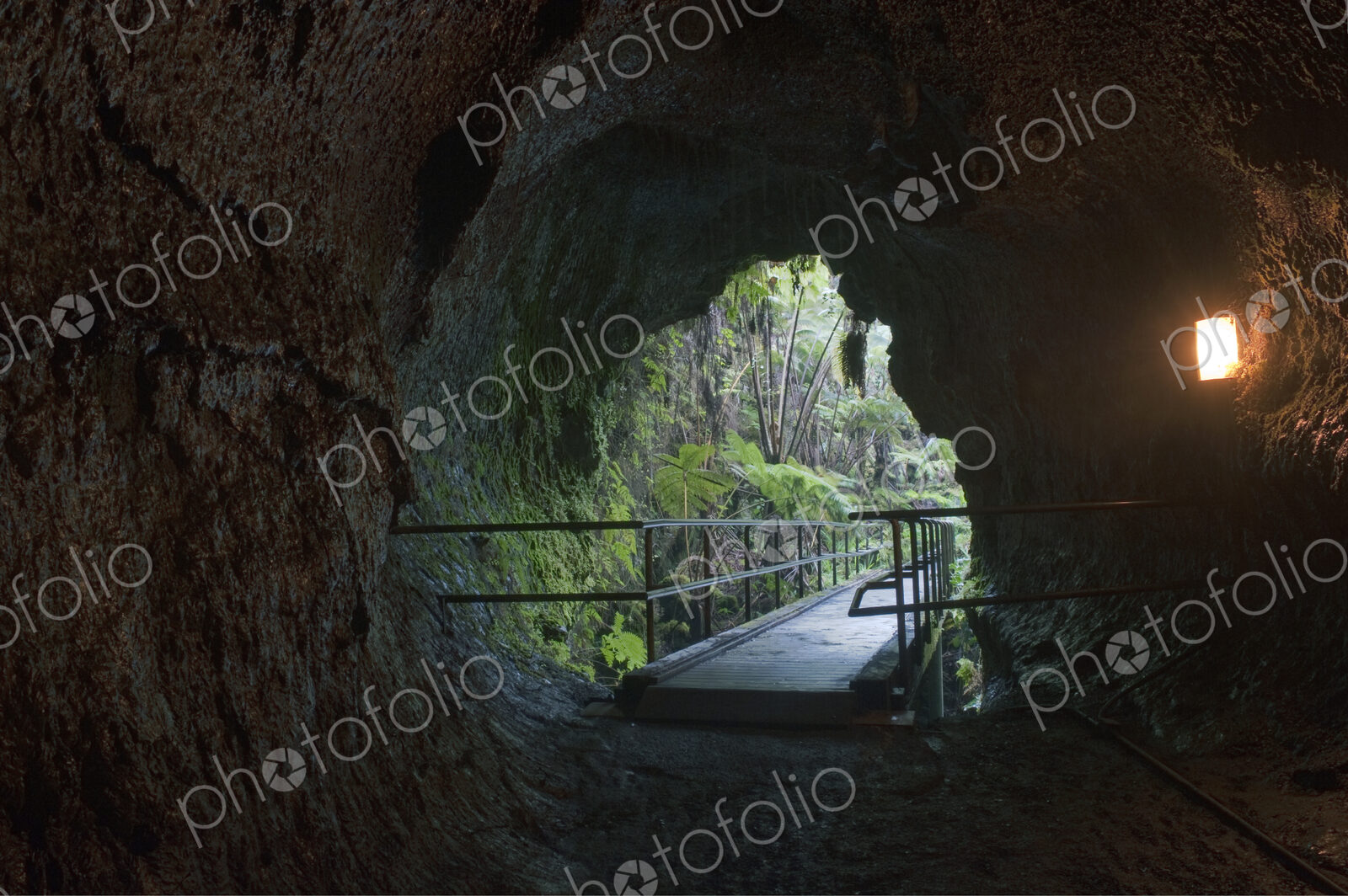 Volcanoes National Park, the N?huku Thurston Lava Tube, a long tubular cave formed…