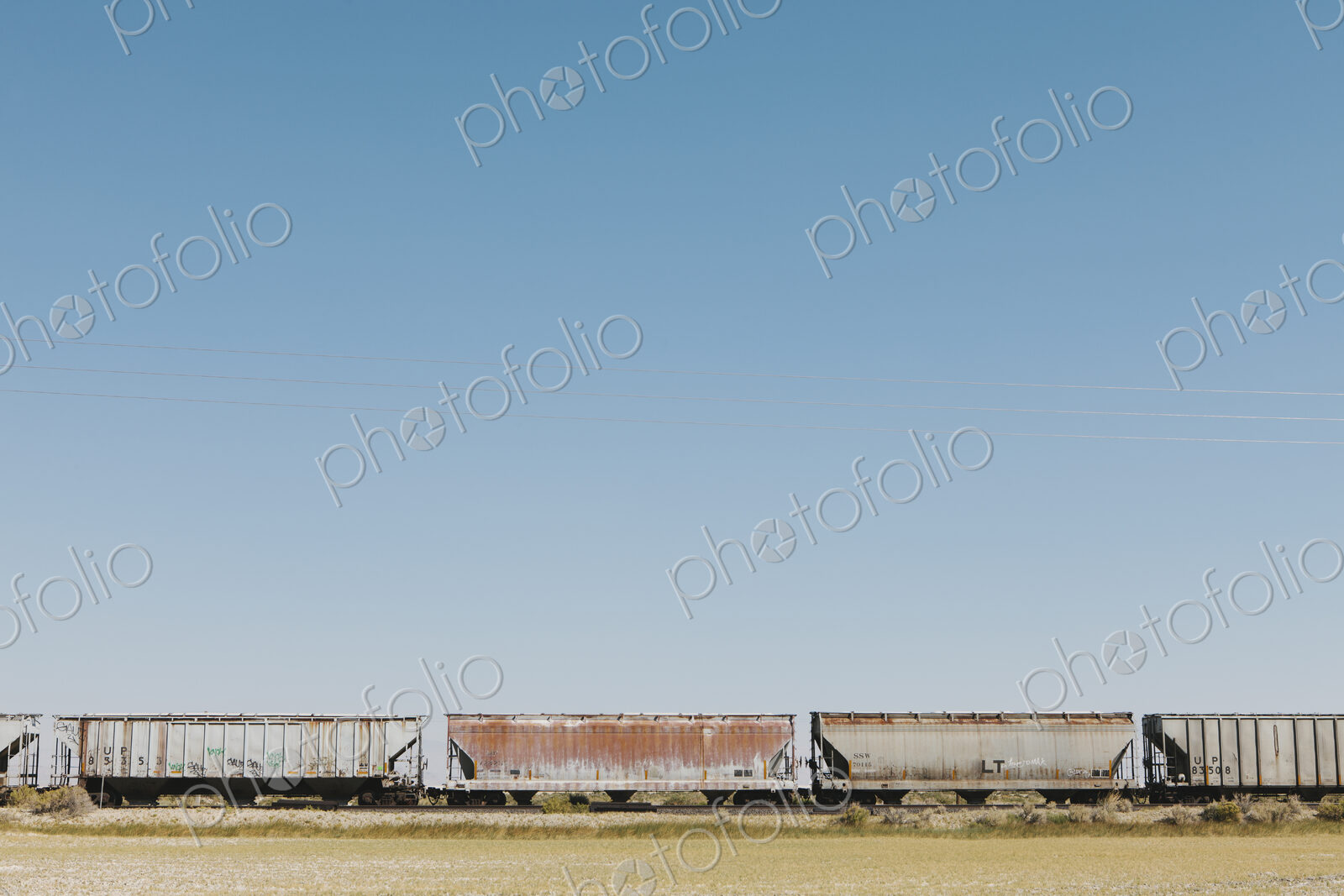 Wagons of a train crossing the Black Rock Desert.