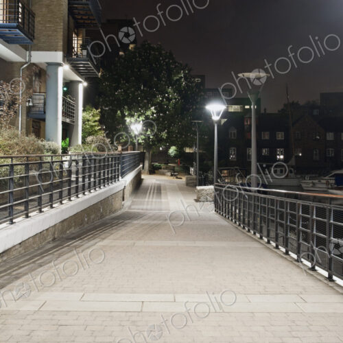 Walkway Near a Modern Housing Development Walkway Near a Modern Housing Development