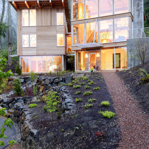 Walkway to modern house Walkway to modern house