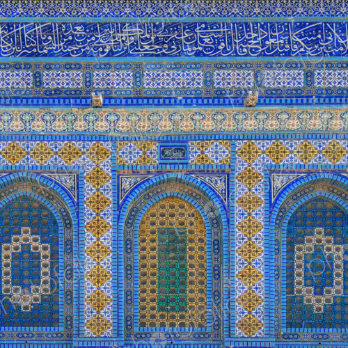 Wall With Blue Iznik Tiles Wall With Blue Iznik Tiles