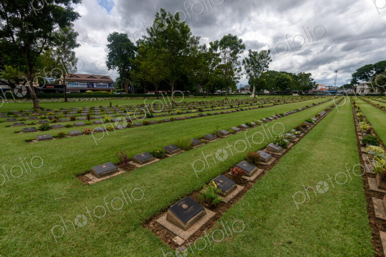 War Graves, a Commonwealth War Graves Commission cemetery at Kanchanaburi, the graves…