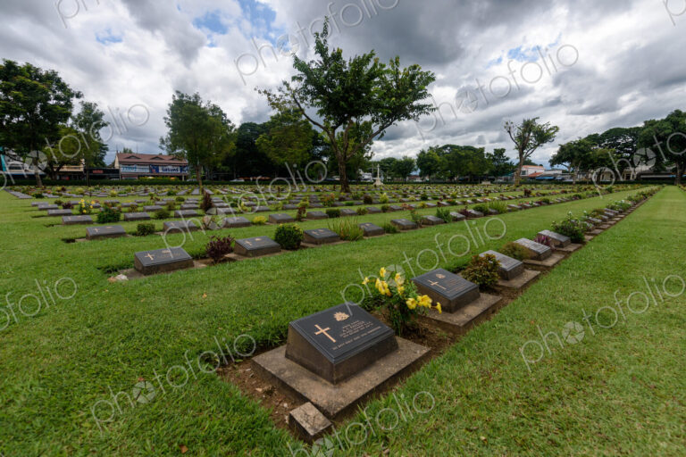War Graves, a Commonwealth War Graves Commission cemetery at Kanchanaburi, the graves…