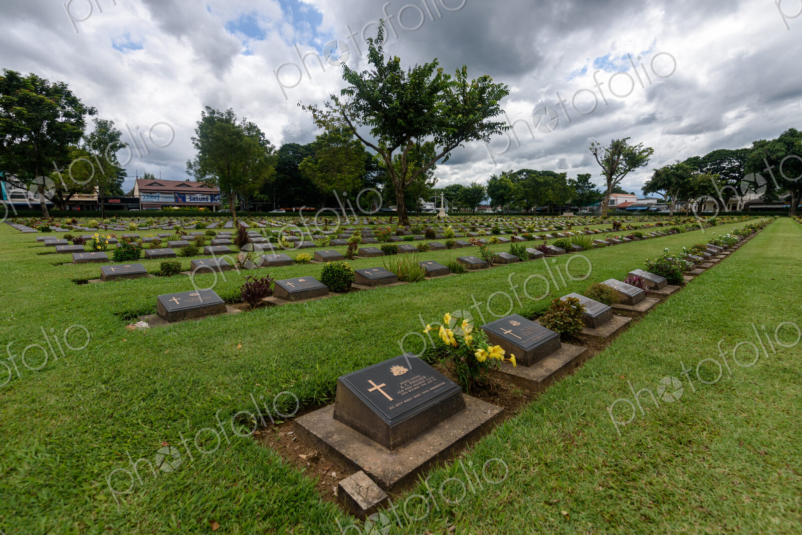 War Graves, a Commonwealth War Graves Commission cemetery at Kanchanaburi, the graves…
