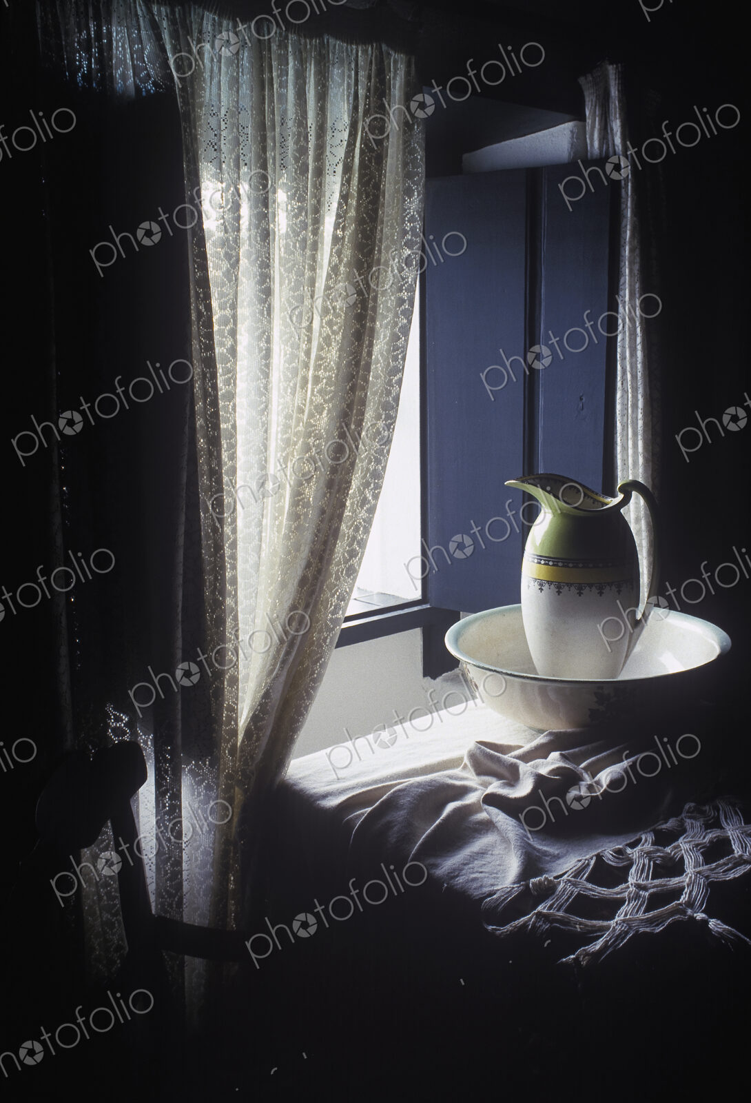 Wash Basin and Pitcher in Open Window