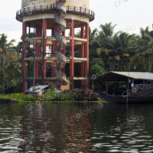 Water Tower on River Water Tower on River