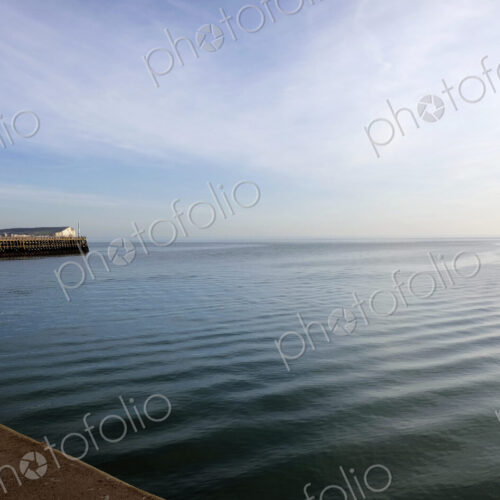 Waterfront with calm sea at Eastbourne.