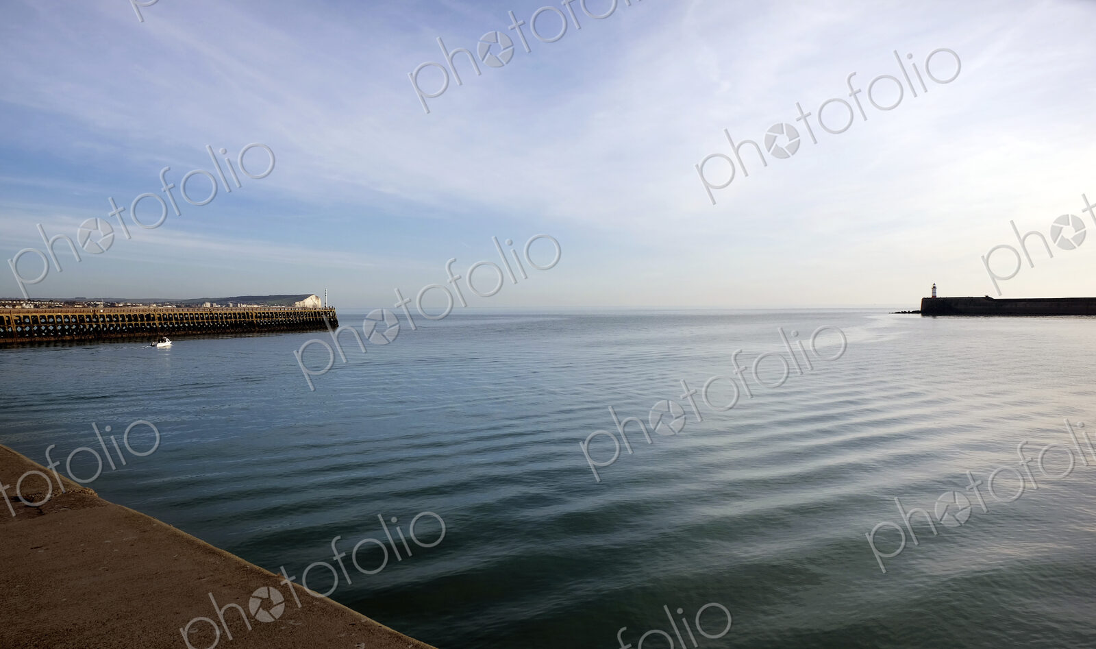 Waterfront with calm sea at Eastbourne.