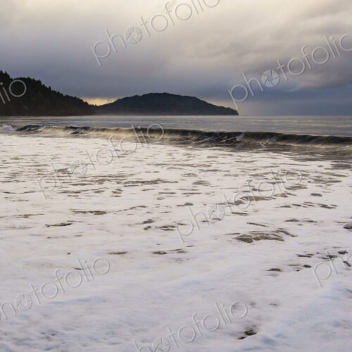 Waves breaking on beach along the Strait of Juan de Fuca, Port A
