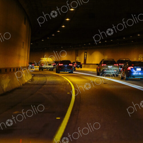 Wet roadway in the Interstate 90 tunnel in Seattle, WA USA Wet roadway in the Interstate 90 tunnel in Seattle, WA USA