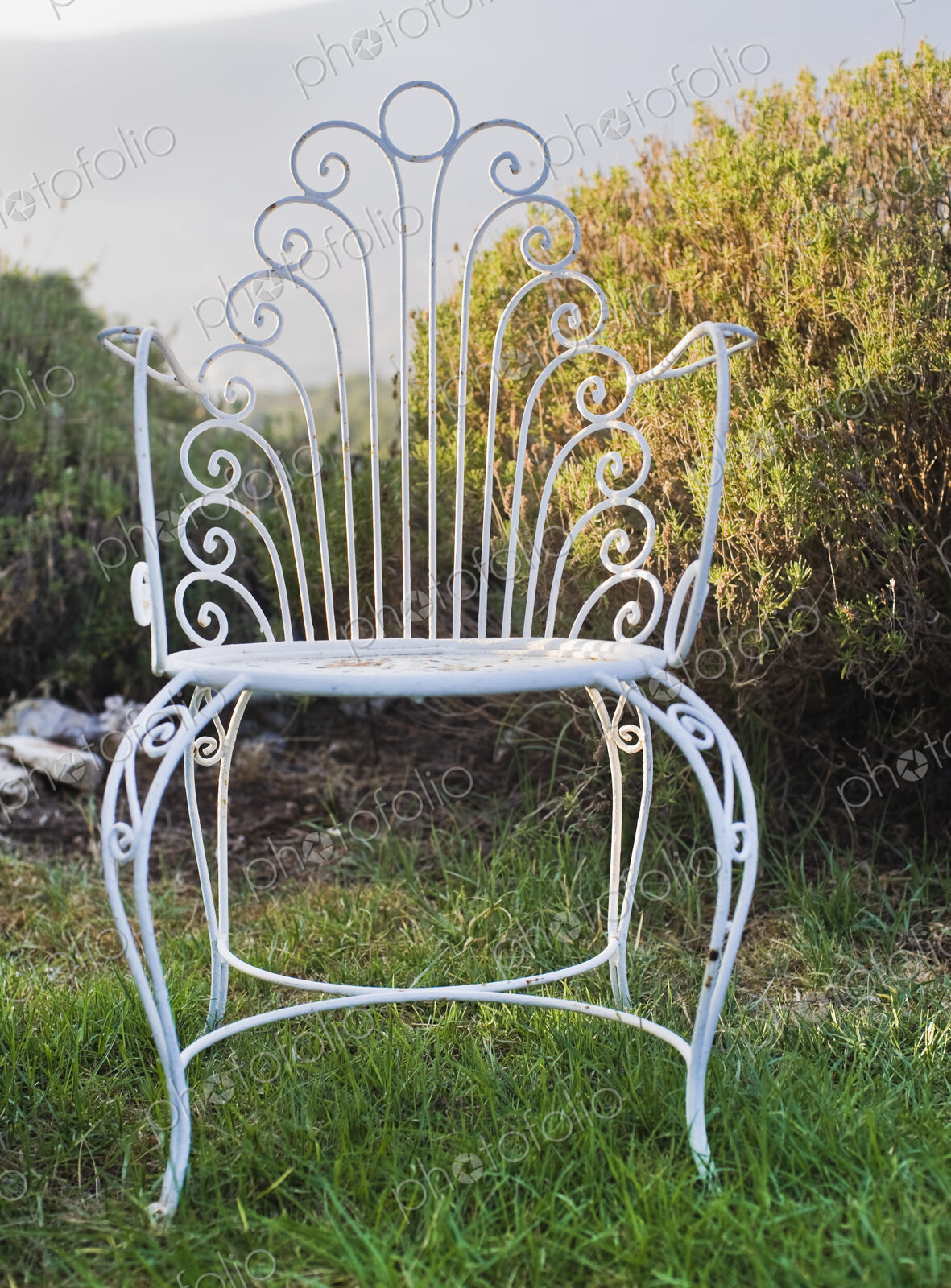 White Metal Garden Chair