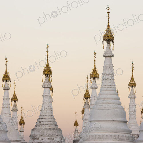White stupas at Kuthodaw Pagoda, Mandalay, Myanmar White stupas at Kuthodaw Pagoda, Mandalay, Myanmar