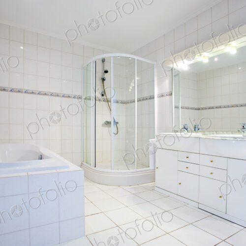White tile bathroom