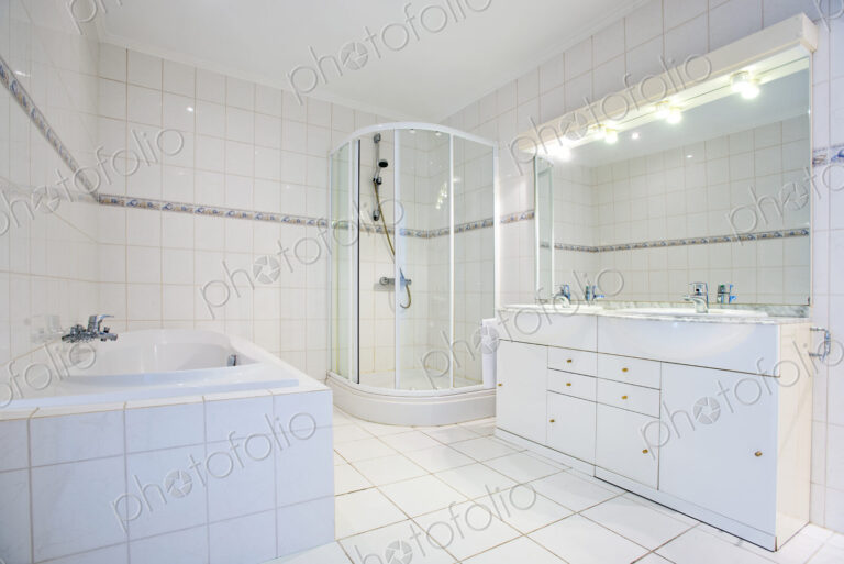 White tile bathroom