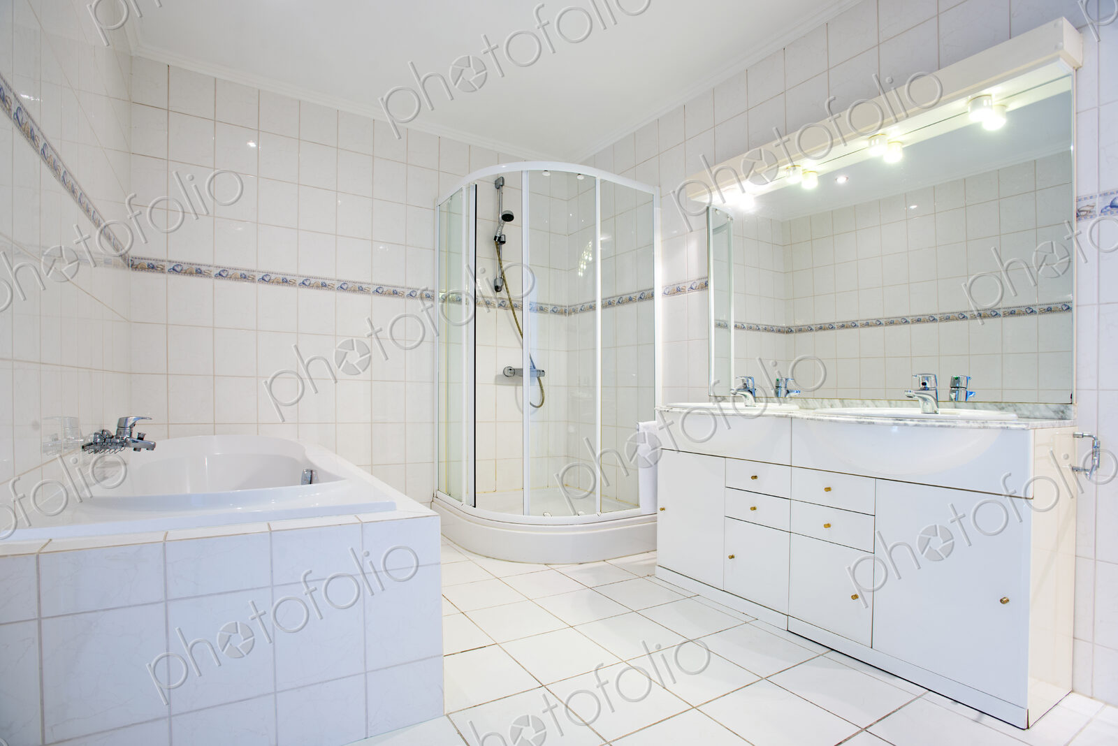 White tile bathroom