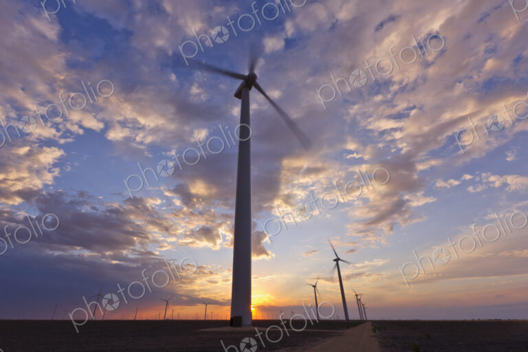 Wind Farm at Sunset