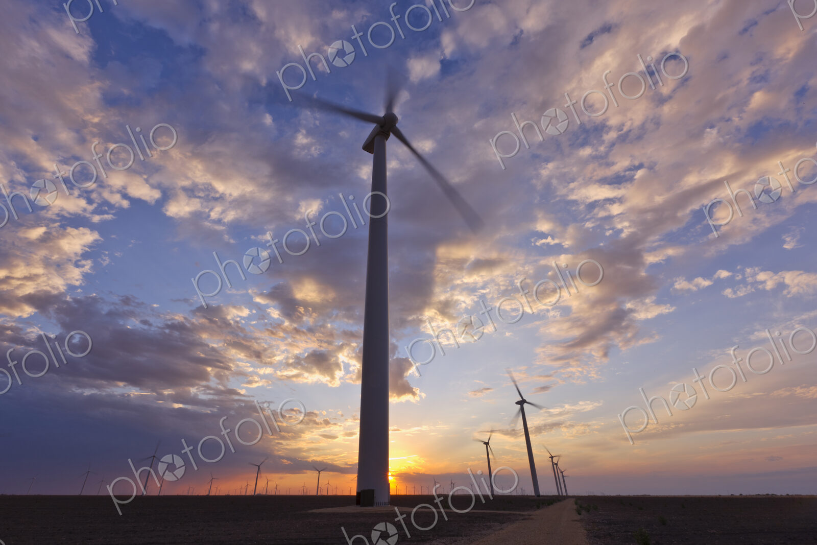 Wind Farm at Sunset