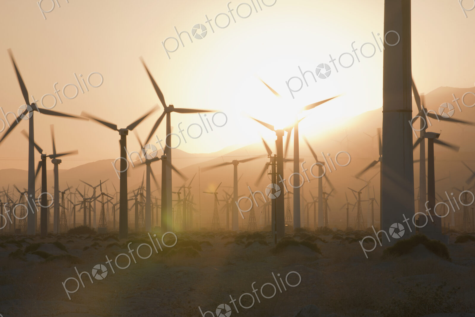 Wind Turbines at Sunset