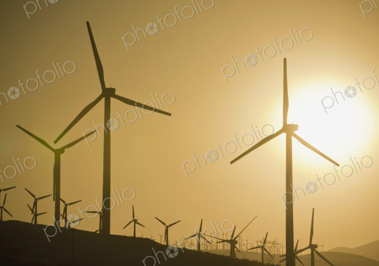 Wind Turbines at Sunset