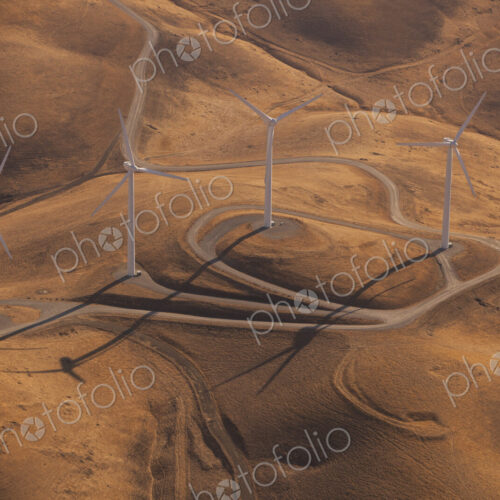 Wind generators across the landscape at Altamira Pass, California Wind generators across the landscape at Altamira Pass, California