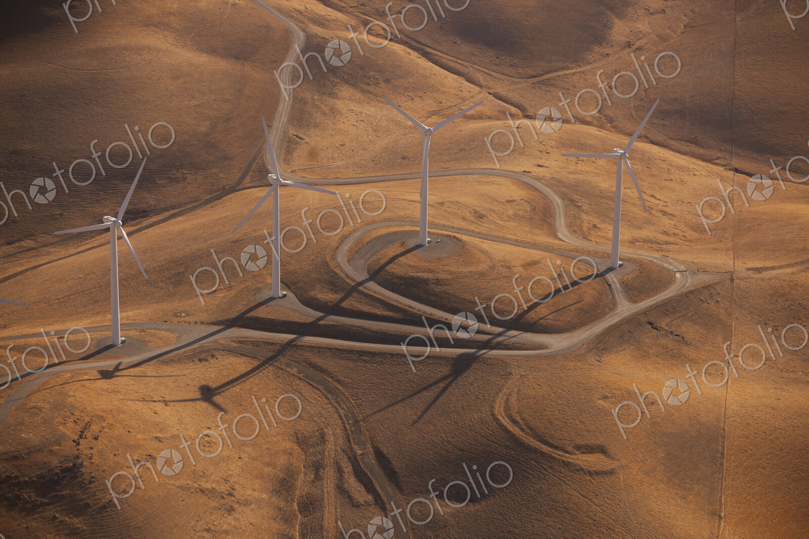 Wind generators across the landscape at Altamira Pass, California