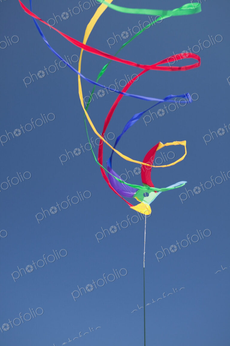 Wind streamers spinning in breeze