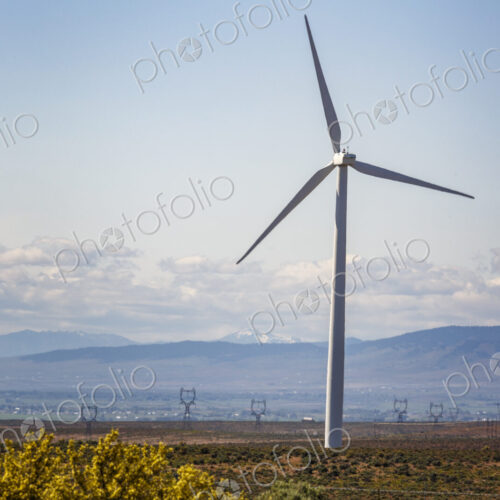 Wind turbines on the rolling hills of Kittikas county in Washington state, tall white… Wind turbines on the rolling hills of Kittikas county in Washington state, tall white…