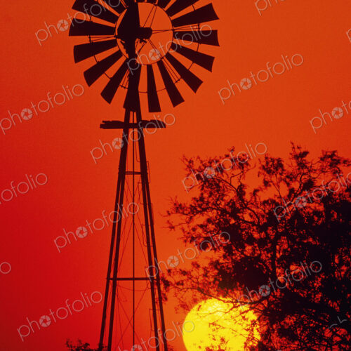 Windmill Silhouette at Sunset Windmill Silhouette at Sunset