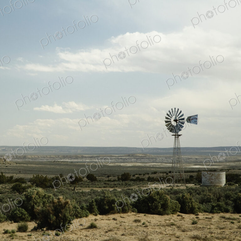 Windmill and Water Tank on the Prairie