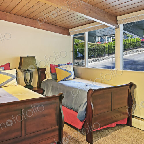 Window and beds in bedroom Window and beds in bedroom