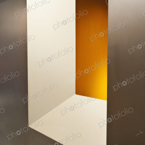 Window onto yellow wall. Window onto yellow wall.