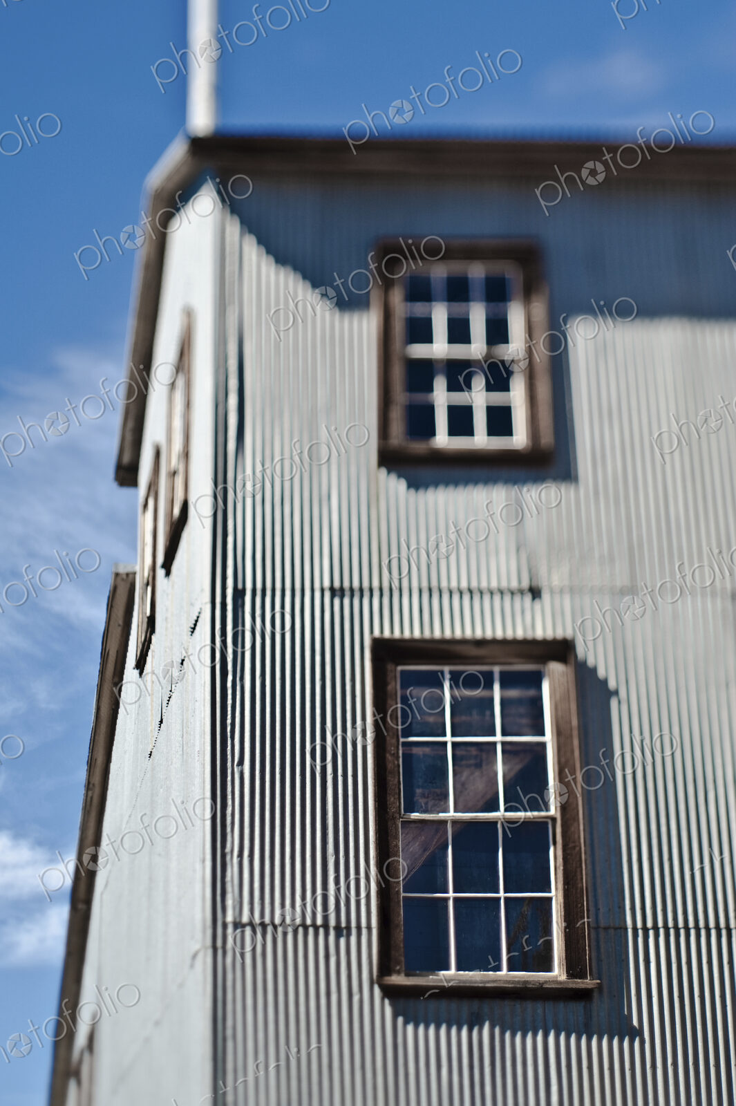 Windows in Abandoned Building Facade