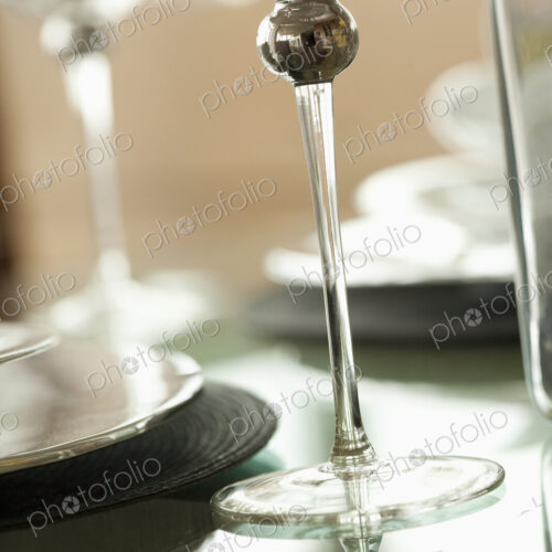 Wine Glass on a table, close up