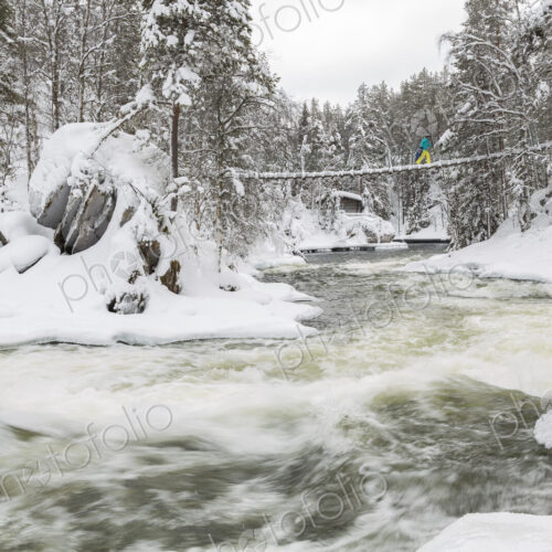 Winter landscape with rapid in forest with snow-covered trees. Winter landscape with rapid in forest with snow-covered trees.