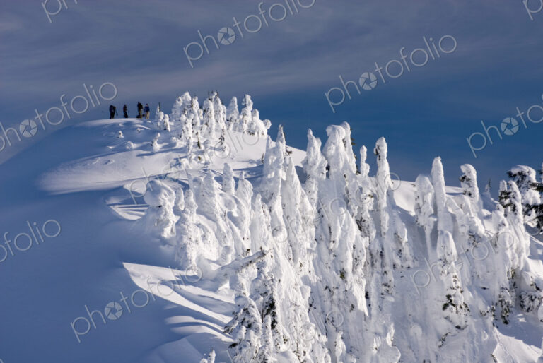 Winter snow in the Northern Cascades mountains, elevated view of sunlight on ice…