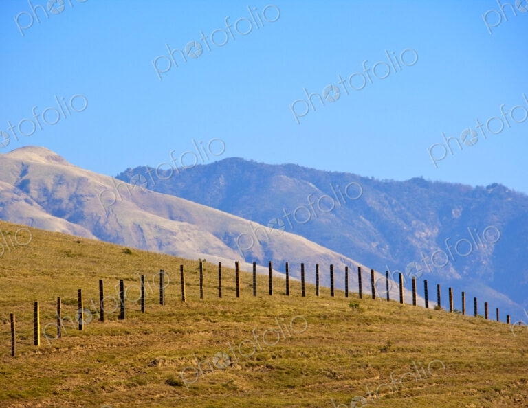 Wire Fence Extending over Hill