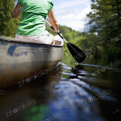 Woman canoeing