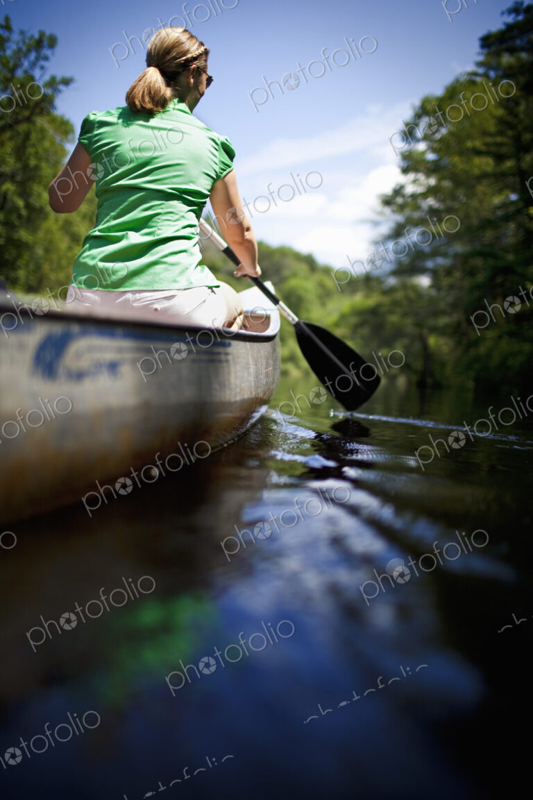Woman canoeing