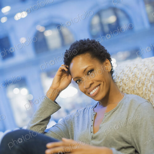 Woman relaxing at home Woman relaxing at home