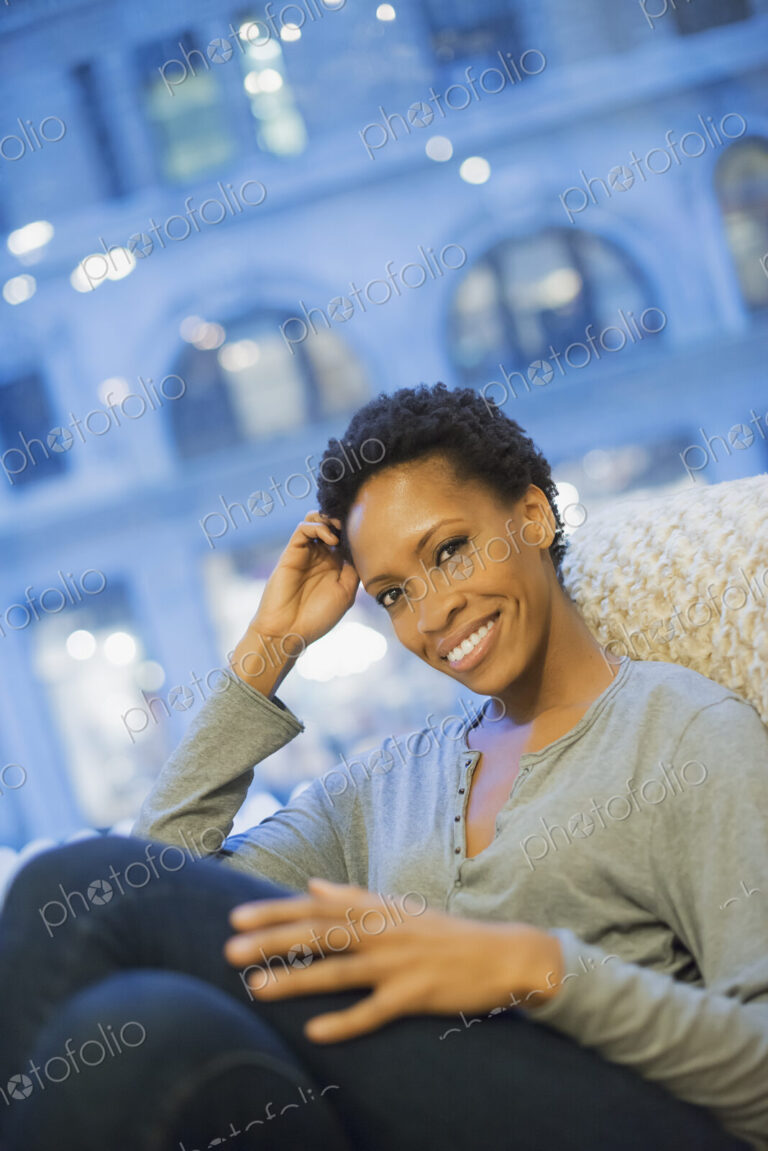 Woman relaxing at home