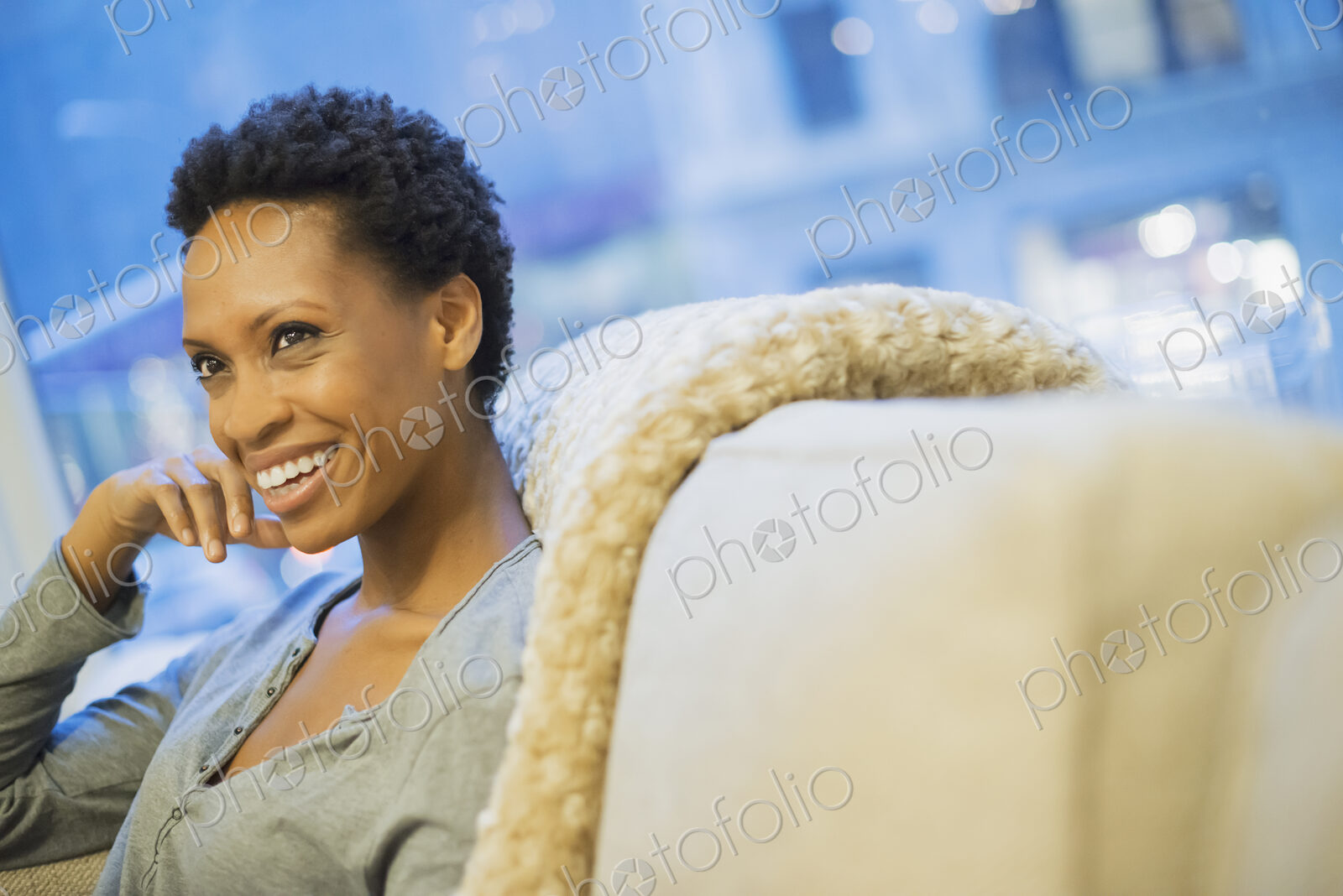 Woman relaxing at home